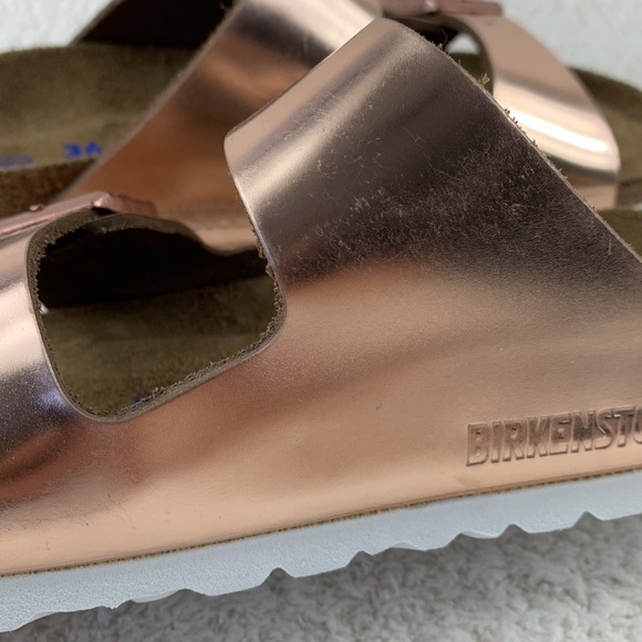 Birkenstock Arizona Metallic Rose Gold Eur 36 Narrow - Picture 9 of 12